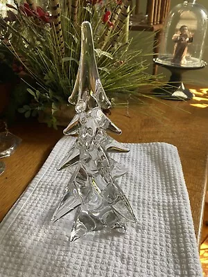 $75 • Buy Vintage Crystal Clear Glass Christmas Tree 12 In