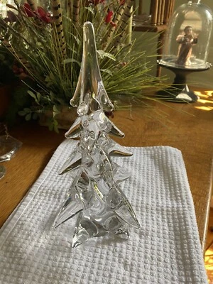 $75 • Buy Vintage Crystal Clear Glass Christmas Tree 12 In