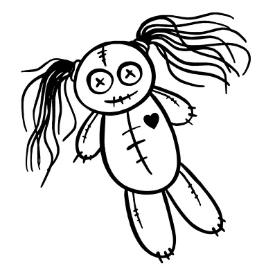 VooDoo Doll With Ponytails #682 - Vinyl Sticker / Decal - Made To Order • $5.95