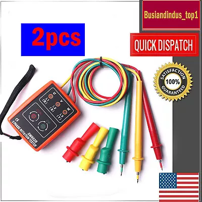 2x ( 3 Phase Sequence Rotation Tester Indicator Detector Meter LED Buzzer 7) • $39.99