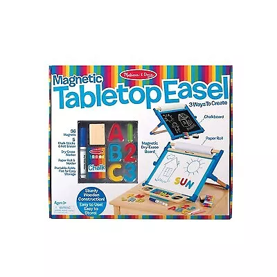 Melissa & Doug Double-Sided Magnetic Tabletop Art Easel - Dry-Erase Board And • $27.99