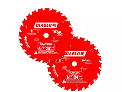 Diablo Framing Circular Saw Blade 6-1/2 In X 24 Tooth (2 Pack) Wood Blades • $15.99