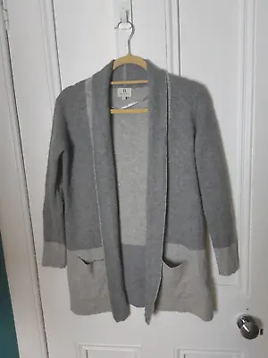 Benedetta B Cardigan With Pockets Fits Uk 12 Grey Shades Merino Wool Blend • £12.25