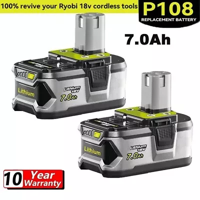 2PACK For RYOBI High Capacity Battery P108 18V 7AH One+ Plus 18 Volt Lithium-Ion • $39.89