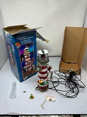 Vintage Mr Christmas Disney A Mickey Holiday Lighthouse Tree Topper Tested READ • $55.78