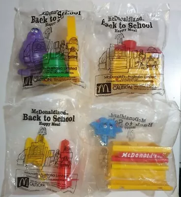 2000 McDonald's BACK TO SCHOOL Vintage McDonaldland Happy Meal Toys Lot Of 4 • $29.99