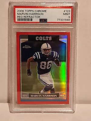 2006 Topps Chrome #123 Marvin Harrison Red Refractor /259 PSA MINT 9 HOF Colts • $49.99