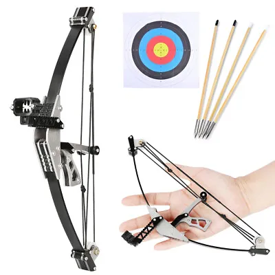 9.5  Mini Compound Bow Arrows Set 10lbs Archery Toy Gift Shooting Pocket Bow • £21.59