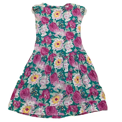 Vintage Laura Ashley Dress M Roses Drop Waist Great Britain Cottage Core Flaws! • $46.99