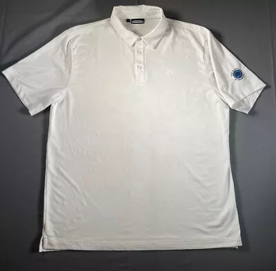 J. Lindeberg Shirt Mens XL White Geometric Pattern Golf Polo Clide American Fit • $31.99