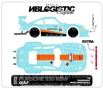 Hot Wheels RWB Porsche 930  Custom Universal WaterSlide Decal 1/64 Scale 02 • $5.50