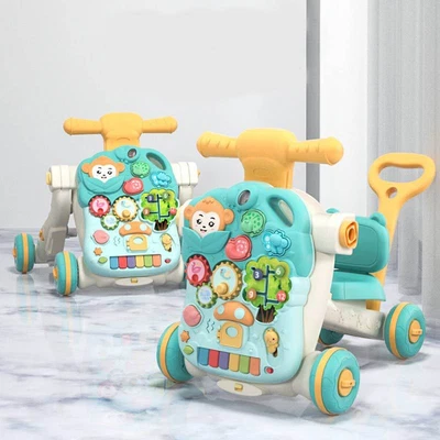 £42.99 • Buy 4 In 1 First Steps Baby Walkers SCOOTER RIDE ON Push Along ACTIVITY TABLE
