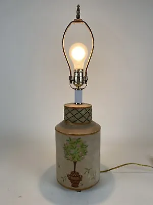 Vintage Folk Art Look Table Lamp Milk Can Country Cottage Farmhouse • $28