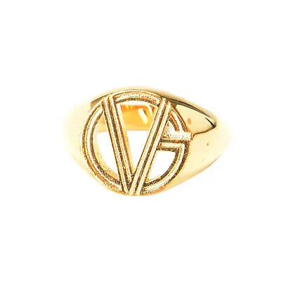 Versace Gold Color Metal Ring Sz 23 • $199.99