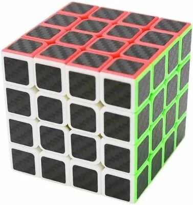 Magic Cube Puzzle 4x4x4 Game Kids Brain Teaser Twist Toy Carbon Fibre Black • $12.58