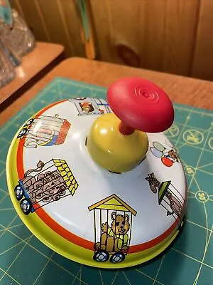 The Ohio Art Company Vintage Top Toy Circus Animals Spinning Push Metal Toddler • $7.50