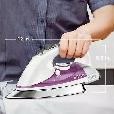 Professional Steam Iron With Stainless SteelSoleplate And Extra-LongCordPurple • $27.13