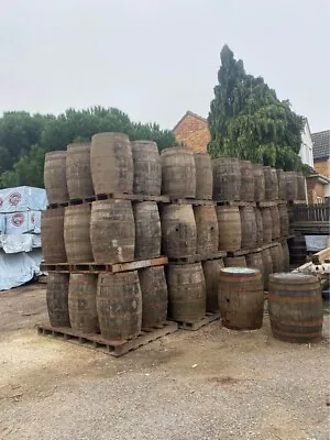 Recycled Solid Oak Whisky Barrel For Outdoor Garden Collection Only! • £40