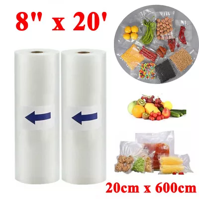 Food Vacuum Sealer Bags Roll 8 X20' For Foodsaver Vacuum Sealing Storage Pack • $5.99