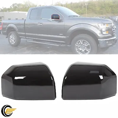 For 2015-2020 Ford F150 Truck Mirror Cover Skull Cap Painted Black Pair Set Of 2 • $28