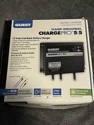 New Guest 28210 Chargepro 5/5 10 Amp 12/24 2 Bank On Board Battery Charger 120v • $42