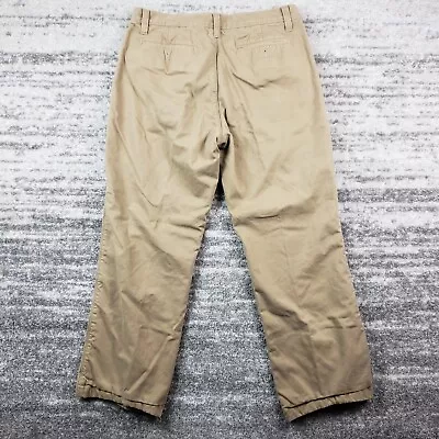 Eddie Bauer Pants Mens Measured Sz 34x28 Tag 34x30 Flannel Lined Straight Beige • $11.94