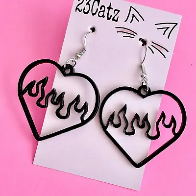 Cute Heart Acrylic Fun Laser Cut Earrings/ Valentines/ Retro • $9.99