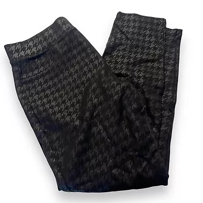 Anthropologie X Sanctuary Houndstooth Pants Size Medium Black Elastic Waist  • $39.87