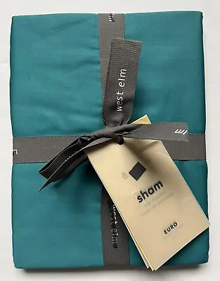 West Elm Tencel Euro Sham (for Duvet) New Blue Teal Pillow Modern Bedding • $11.99