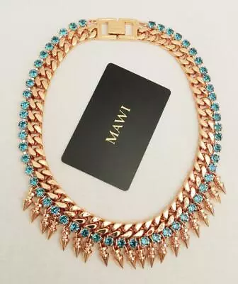 MAWI Spike & Swarovski Crystal Necklace With Box Perfect Gift New & Authentic • $323.70