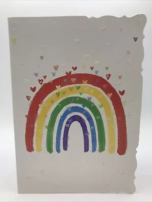 Rainbow Card Blank Card Colour Insert Hearts Rainbow Shaped Edge • £2.09