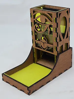 EYE OF RA Dice Tower Tray Wood & Acrylic Nesting Portable Tabletop Games DND • $15