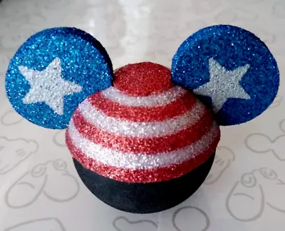 Mickey Mouse Icon Antenna Topper 4th Of July Patriotic Glitter Stars & Stripes • $11.50