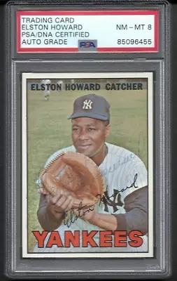 1967 Topps #25 Elston Howard PSA 8- Autographed Grade Only • $149