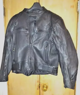 LaTrek Black Motorcycle Leather Jacket 50in Wide • $140