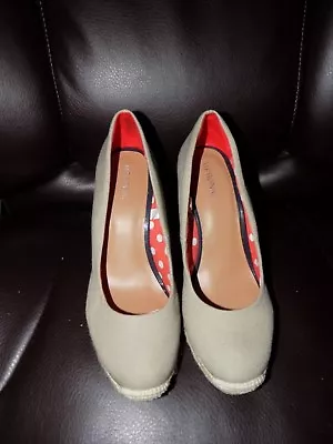 Merona Beige Canvas Sisal Wedge Shoes Size 7 Women's EUC  • $24.42