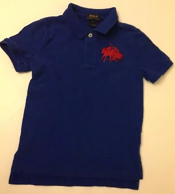 Ralph Lauren Polo DUAL MATCH Polo Shirt •ROYAL BLUE/RED• Boys Sz 5 • £12.06