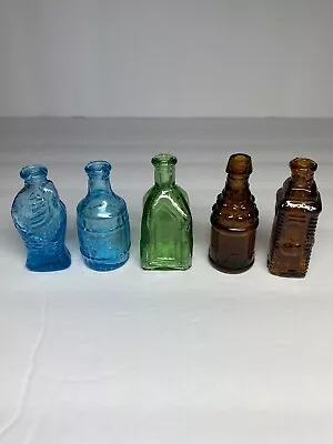 Vintage Glass Bottles Wheaton Cathedral Brand Bitters Miniature Lot Of 5 • $12