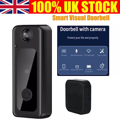 Smart Wireless WiFi Video Doorbell Phone Camera Door Bell Ring Intercom Security • £22.99