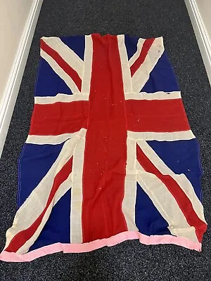 Vintage Stiched Military Union Jack Flag 4ft X 5ft X 6ins Free Postage • £35