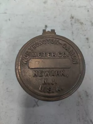 Vintage Brass Water Meter Cap Worthington Gamon Newark NJ • $18.99