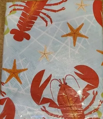 £13.45 • Buy NEW LOBSTER TABLECLOTH  52  X 52  SQUARE Beach Nautical Decor Cookout Clambake