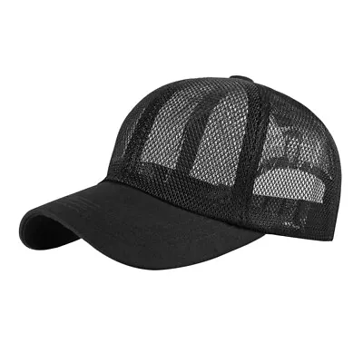 Quick Dry Adjustable Baseball Cap Summer Hat (Black) • £8.55