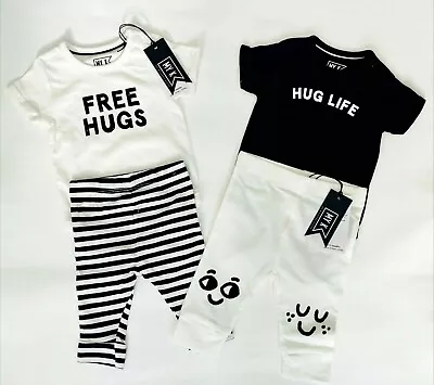 Myleene Klass Bodysuit Leggings Outfit 4 Piece Black White Baby Boys Multi Pack • £7.95