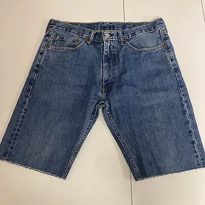 Levi’s 505 Men’s Cut Off Jean Shorts Blue Size 34 With 11' Inseam • $8.99