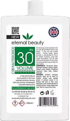 CREME PEROXIDE 9% 30 VOLUME 250ml ETERNAL BEAUTY • £4.99