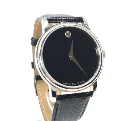 Movado 01.1.14.6000 Stainless Steel Leather Museum Watch • $500