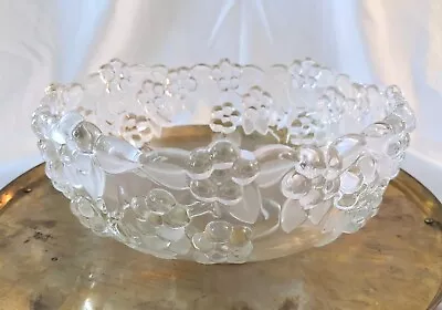 Vintage Walther Crystal Mikasa  Carmen  Floral Clear Serving Bowl  W. Germany • $21.99