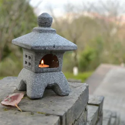 Stone Garden Ornament Lantern Lamp Pavilion Chinese Japanese Lantern Decor 22cm • £34.99