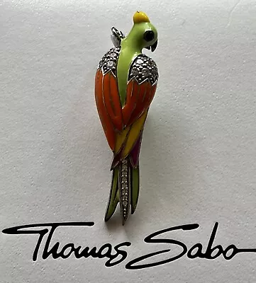 Thomas Sabo Sterling Silver Green Parrot Pendant • $350